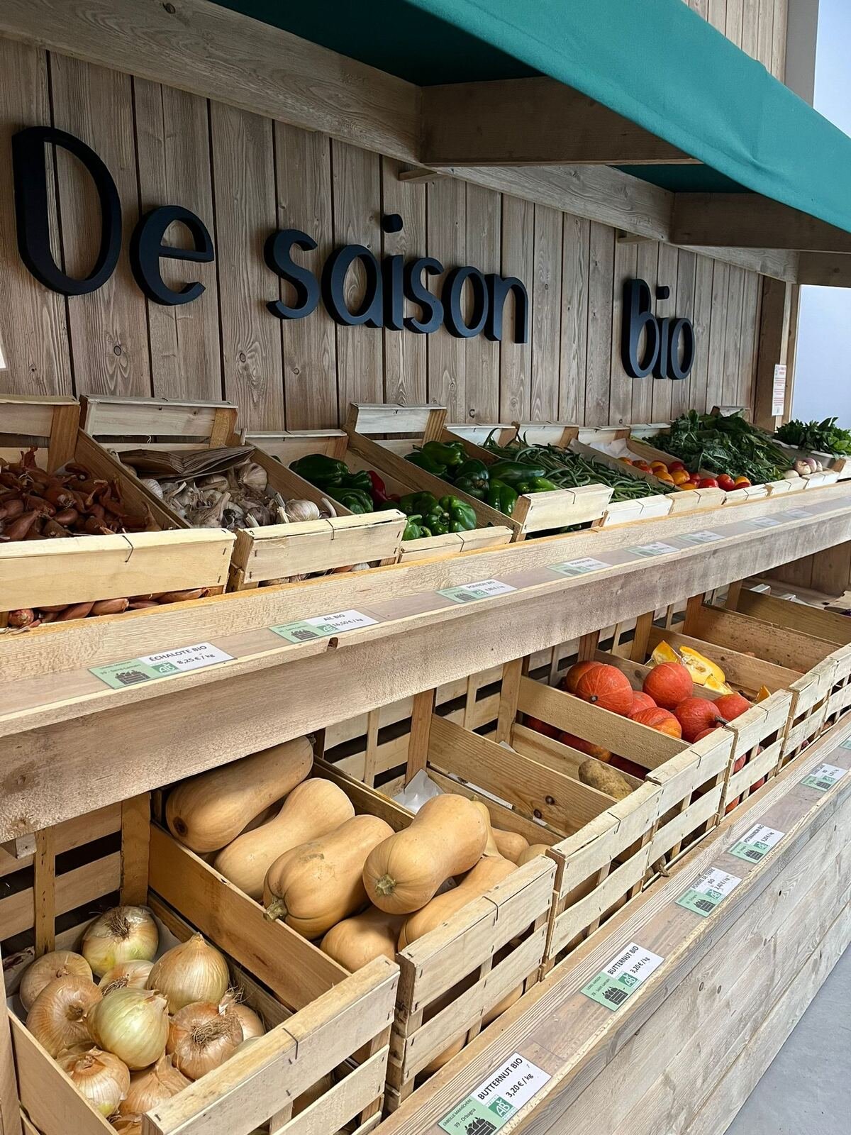 Rayon de légumes bio de saison